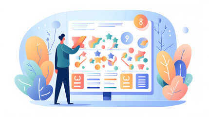 Program Evaluation and Review Technique Chart illustration vector