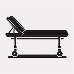 medical bed vector silhouette illustration