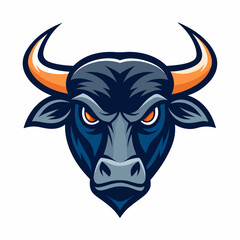 Bull face logo vector illustration on a white background