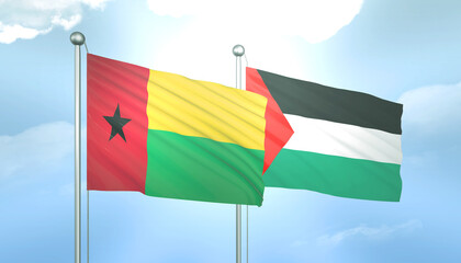 Palestine and Guinea Bissau Flag Together A Concept of Relations