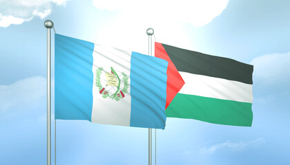 Palestine and Guatemala Flag Together A Concept of Relations