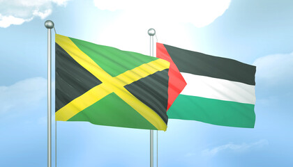 Palestine and Jamaica Flag Together A Concept of Relations