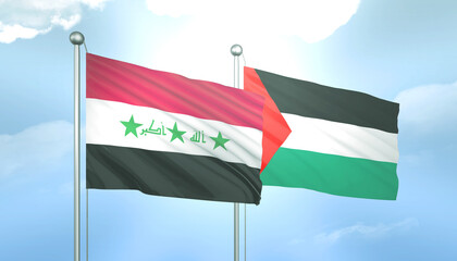 Palestine and Iraq Flag Together A Concept of Relations