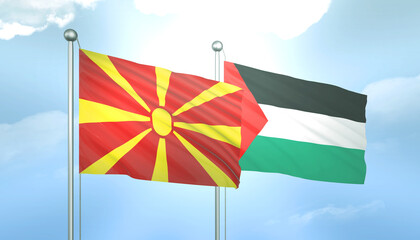 Palestine and Macedonia Flag Together A Concept of Relations