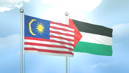 Palestine and Malaysia Flag Together A Concept of Relations