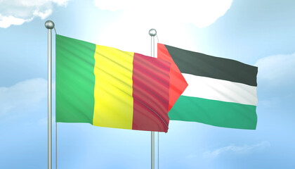 Palestine and Mali Flag Together A Concept of Relations