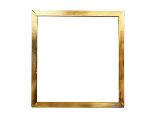 Obraz premium Simple and elegant empty gold frame on transparent background, perfect for art, photography, and design projects. High-quality stock image.
