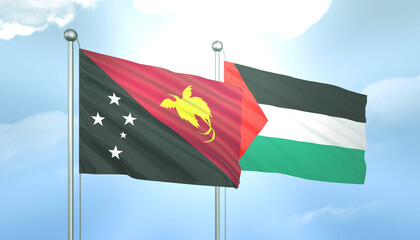 Palestine and Papua New Guinea Flag Together A Concept of Relations