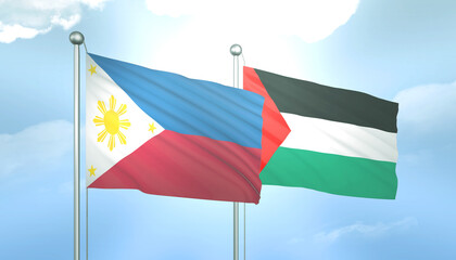 Palestine and Philippines Flag Together A Concept of Relations