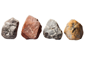 Photograph of rocks isolated, collection set, png image, png files