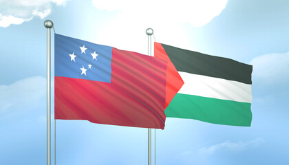 Palestine and Samoa Flag Together A Concept of Relations