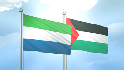 Palestine and Sierra Loeone Flag Together A Concept of Relations