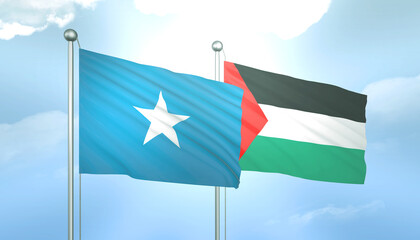 Palestine and Somalia Flag Together A Concept of Relations
