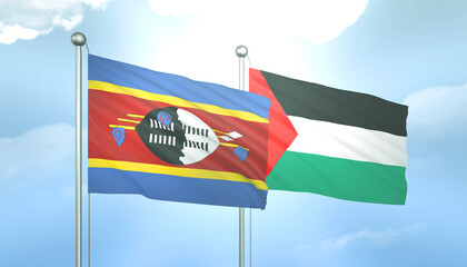Palestine and Swaziland Flag Together A Concept of Relations