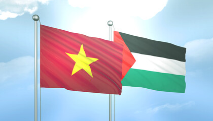 Palestine and Vietnam Flag Together A Concept of Relations