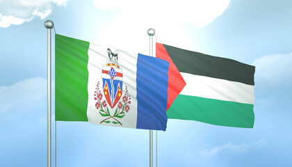 Palestine and Yukon Flag Together A Concept of Relations