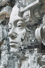 Futuristic Digital Sculpture of Retargeting Ad Campaign Management: Personalized User Behavior Tracking in Marketing Strategies