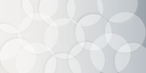 Abstract white geometric overlapping circle background with shadow. Vector circles template vector design. white background texture, Xmas, backdrop, lights, wallpaper design.