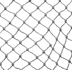 Fototapeta premium Silver Net, Isolated on Transparent background. 
