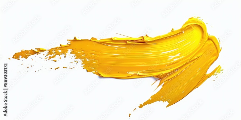 Poster a close-up shot of a banana with yellow paint applied to its surface