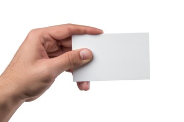 Obraz premium A person holds a blank business card in their hand, ready for use
