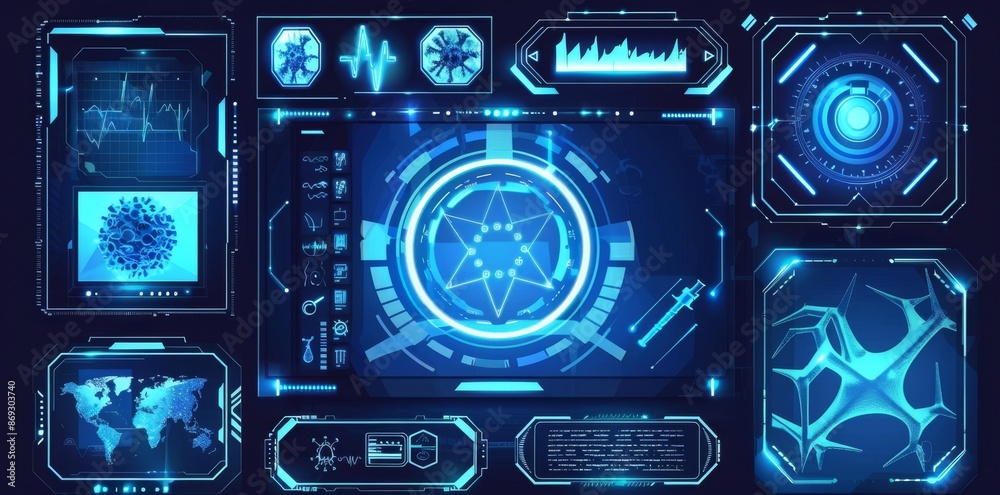 Poster ui futuristic screen elements set. set with callouts communication. futuristic callout bar. template