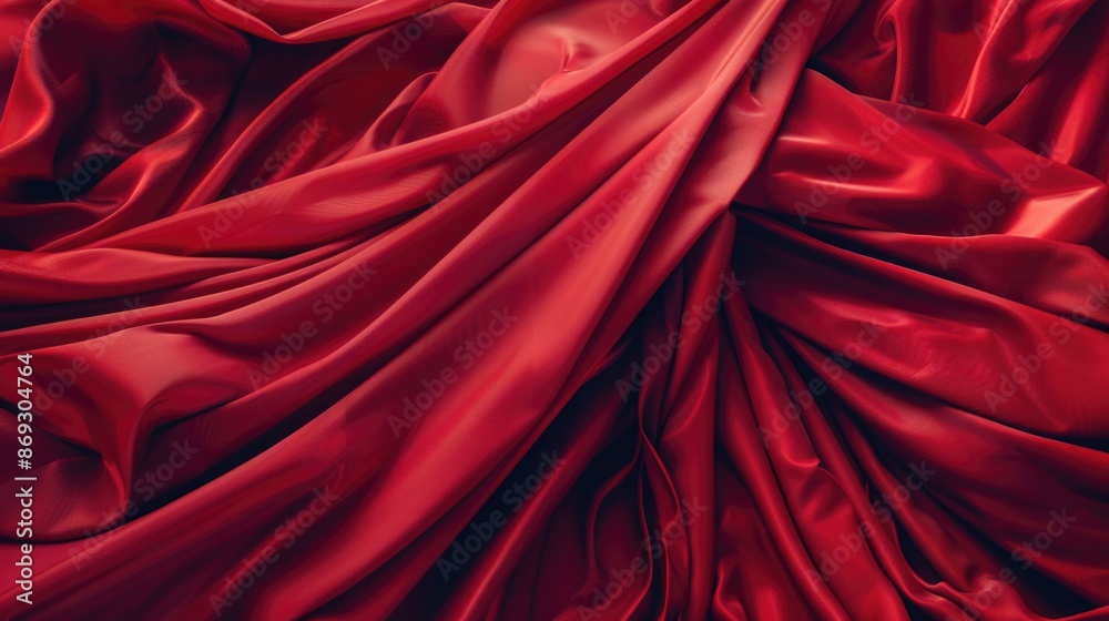 Poster close-up view of a red cloth with intricate details