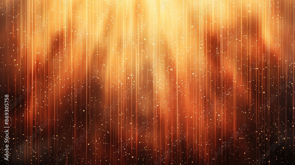 Poster a background of vertical orange lines with brown gradient, the top is darker and bottom light, littl