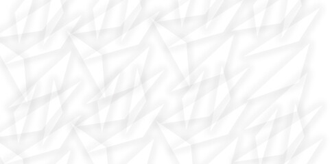 Abstract Minimal Geometric background with triangular bright light with soft shadows as pattern. White minimal line design. baseness technology and communication concept Decoration arrow design.