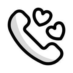 love call icon with shady style, perfect for user interface projects