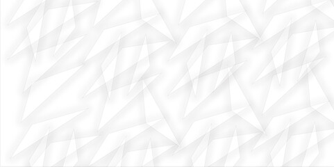 Abstract Minimal Geometric background with triangular bright light with soft shadows as pattern. White minimal line design. baseness technology and communication concept Decoration arrow design.
