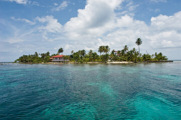 Belize Cayes - Small tropical island at Barrier Reef with paradise beach - known for diving,...