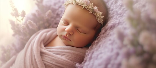 Sleeping Baby with Flower Crown