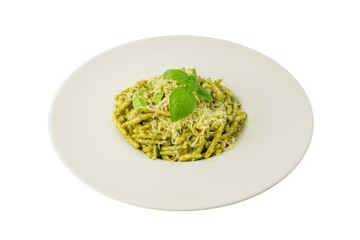 Trofie Al Pesto, Italian Pasta with Pesto Sauce, Traditional Genovese Troffie, Fusilli Pugliesi, Liguria Food
