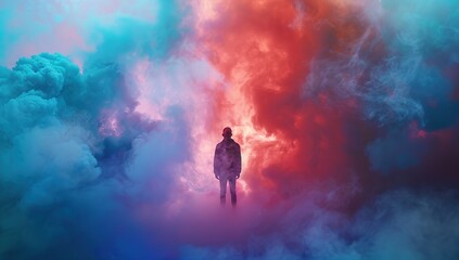 Fototapeta premium Silhouette in a Sea of Clouds