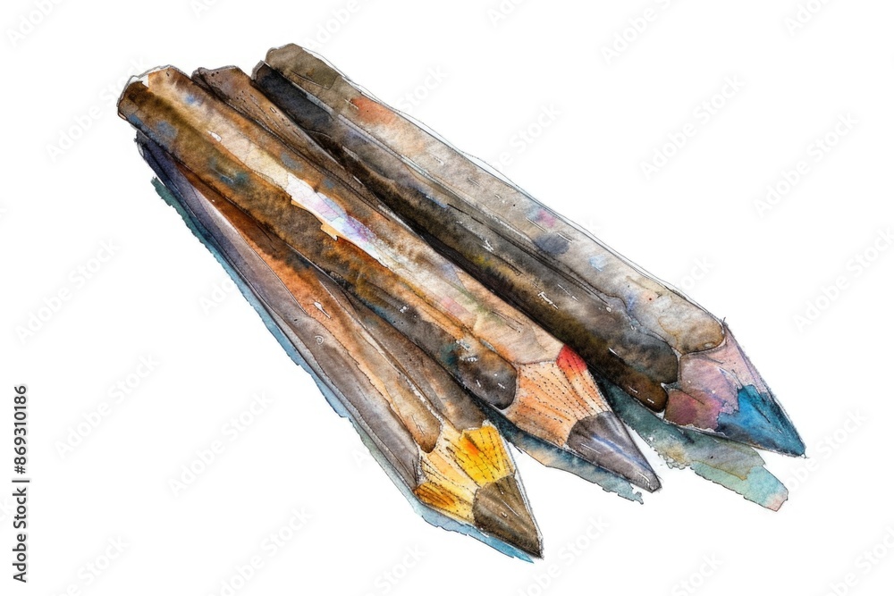 Poster a collection of pencils stacked on top of each other