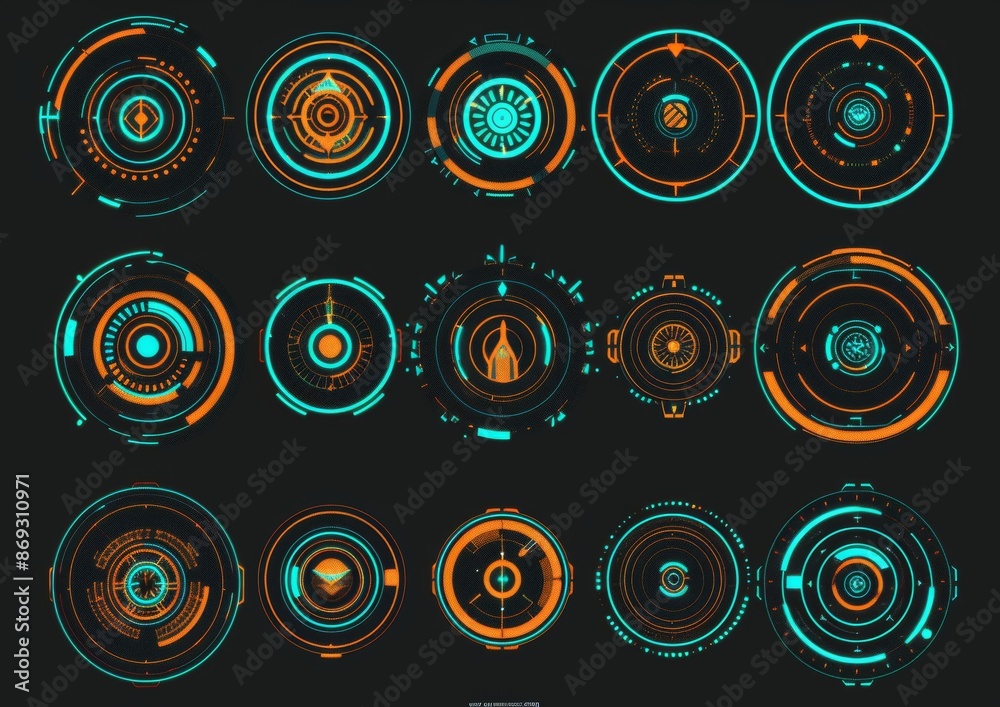 Canvas Prints An abstract future interface with modern technology. A world map of communications.