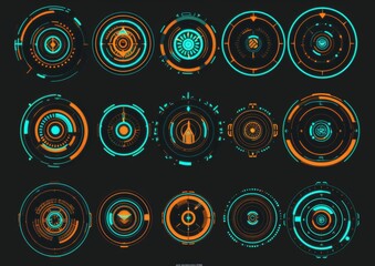 An abstract future interface with modern technology. A world map of communications.