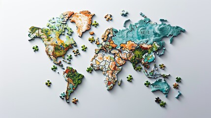 World Map Jigsaw Puzzle Almost Complete