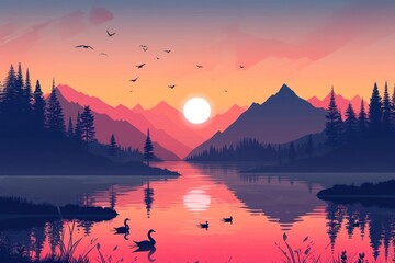 River landscape mountain outdoors.