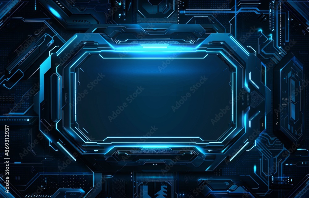 Poster hud display background with abstract sci-fi style