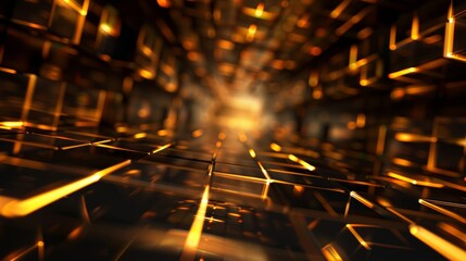 Sci-fi tunnel corridor with ambient bricks texture 3D illustration background