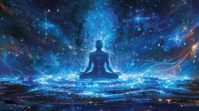 Galaxy-centered meditation with cosmic energy