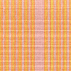 Woven tartan in spring color cloth plaid background pattern. Traditional checkered home decor linen cloth texture effect. Seamless soft furnishing fabric. Variegated melange weave all over print.