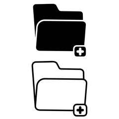 Vector Icon of Folder. Add Folder Icon. Expand Folder Icon. Add New folder Icon.