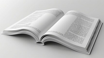Fototapeta premium Open Book With Text on White Background