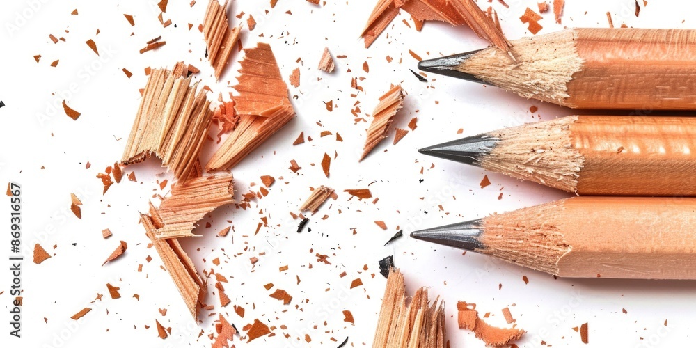 Aufkleber A set of pencils placed side by side on a surface, ideal for use in office or school settings