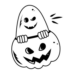Halloween ghost glyph style icon 
