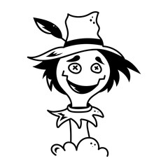 A scarecrow icon designed in doodle style icon 