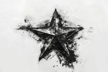 A simple, yet elegant drawing of a star in black and white